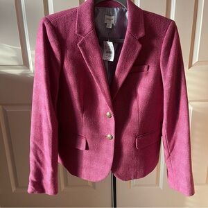 J. Crew Women's Pink Herringbone Blazer